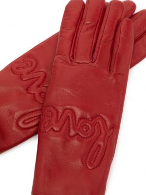 Rękawiczki skórzane Agnelle czerwone