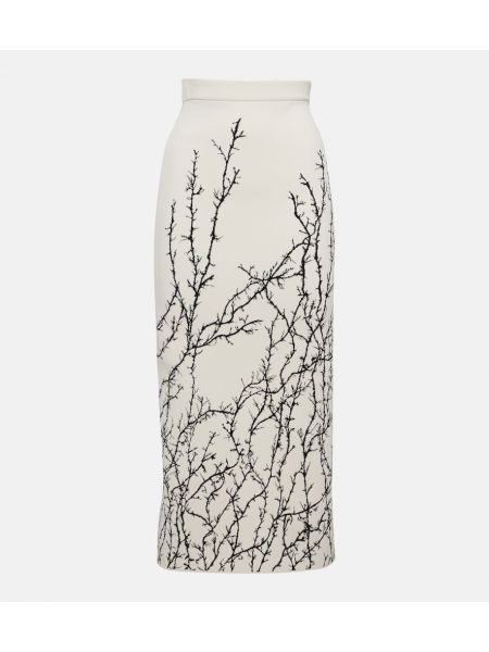 Falda de tubo ajustada de flores de tejido jacquard Alexander Mcqueen