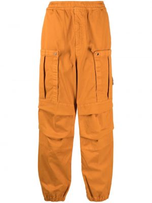 Памучни карго панталони Stone Island оранжево