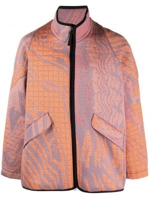 Žakárová bunda na zip Byborre oranžová