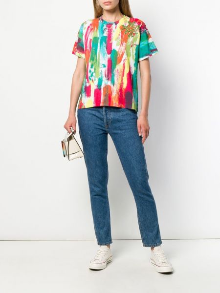 Camiseta con estampado con estampado abstracto Mr & Mrs Italy
