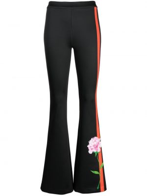 Spodnie w kwiatki z nadrukiem Cynthia Rowley czarne