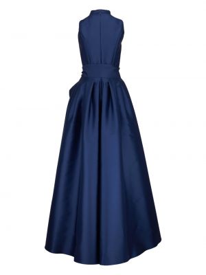 Koktejlové šaty s mašlí Carolina Herrera modré