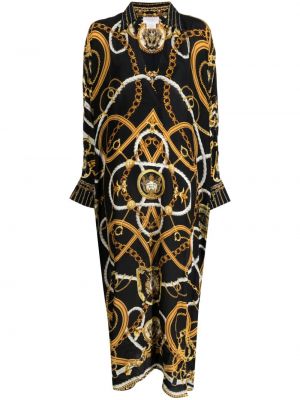Μίντι φόρεμα με σχέδιο Camilla μαύρο