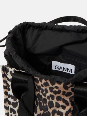 Bolso shopper leopardo con estampado Ganni