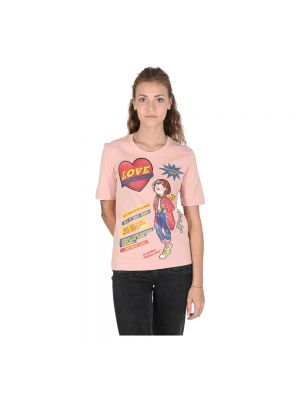 Koszulka bawełniana Love Moschino różowa