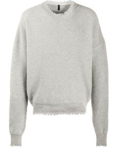 Пуловер с протрити краища Unravel Project сиво