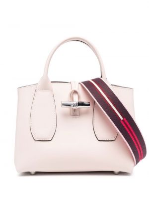 Кожени шопинг чанта Longchamp розово