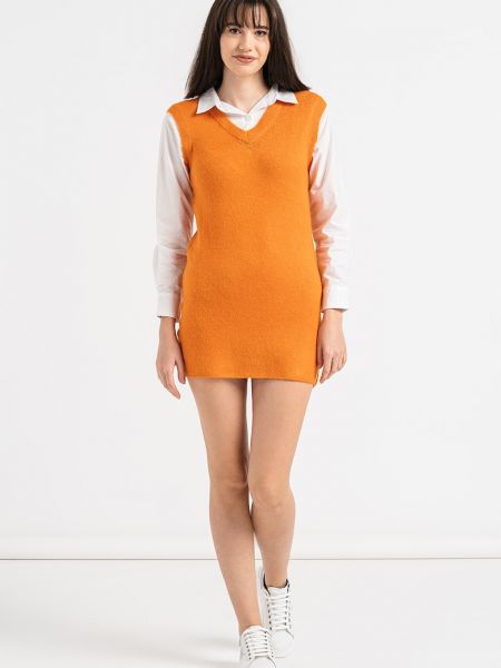 Платье-свитер без рукавов Jdy оранжевое