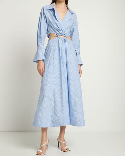 Sukienka midi bawełniana Jonathan Simkhai niebieska