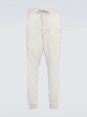 Spodnie sportowe z kaszmiru Tom Ford białe