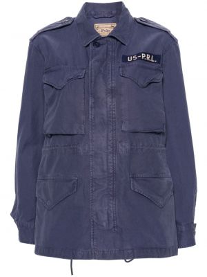 Bombažna bombažna srajca z vezenjem Polo Ralph Lauren vijolična