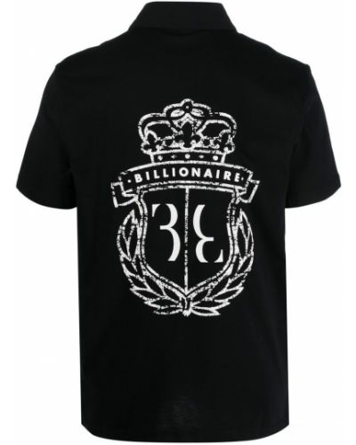 Raštuotas polo marškinėliai Billionaire juoda