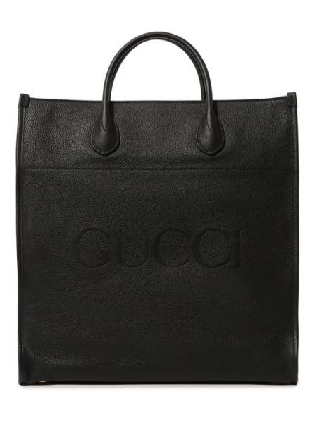 Кожаная сумка шоппер Gucci черная