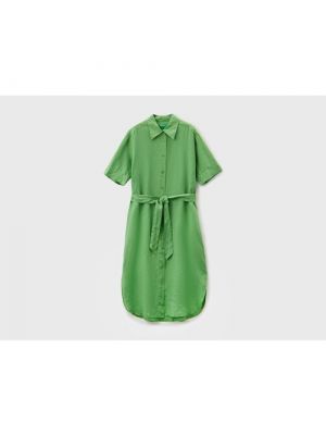 Повседневное льняное платье-рубашка United Colors Of Benetton