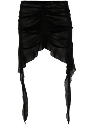 Φούστα mini από σιφόν με βολάν Misbhv μαύρο