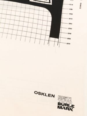 Raštuotas šilkinis šalikas su abstrakčiu raštu Osklen juoda