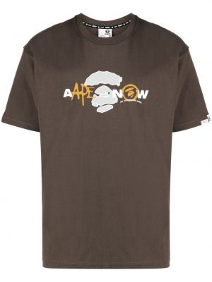 T-shirt con stampa Aape By *a Bathing Ape® marrone
