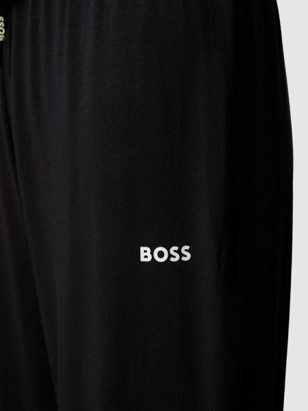 Spodnie z nadrukiem Boss czarne