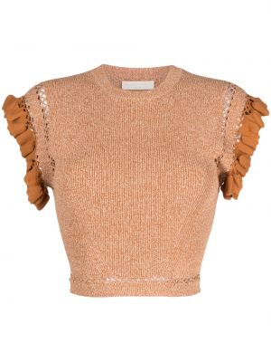 Crop top i stickad Ulla Johnson brun