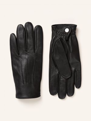 Rękawiczki skórzane Sandro czarne