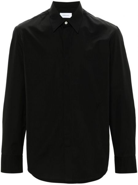 Bombažna srajca Ferragamo črna
