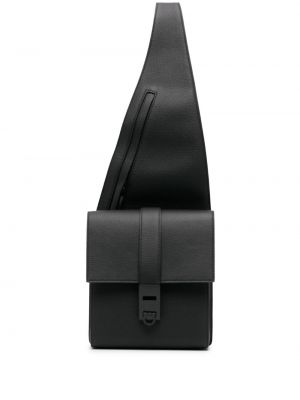Asymetrická kožená taška Ferragamo čierna