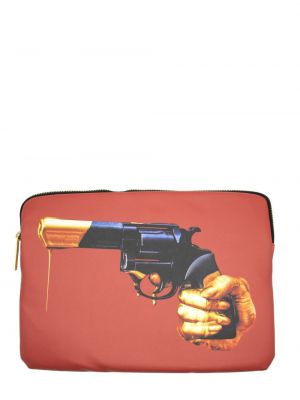 Чанта за лаптоп с принт Seletti червено