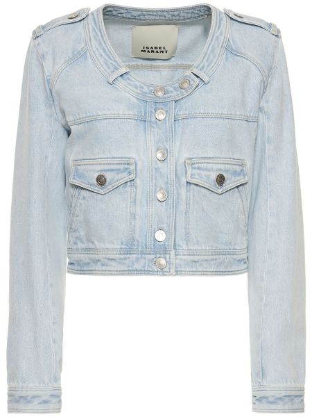 Bavlněná džínová bunda Isabel Marant modrá