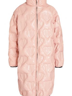 Péřový kabát Love Moschino - Růžová