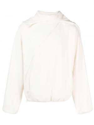 Ασύμμετρος fleece φούτερ με κουκούλα Post Archive Faction λευκό