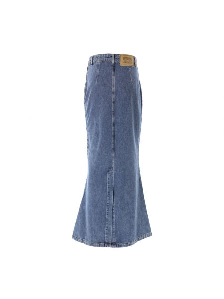 Spódnica jeansowa z kieszeniami w serca Moschino niebieska