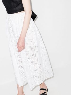Falda larga con bordado Matteau blanco