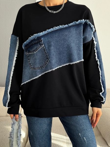 Asimetriškas džemperis Laluvia juoda