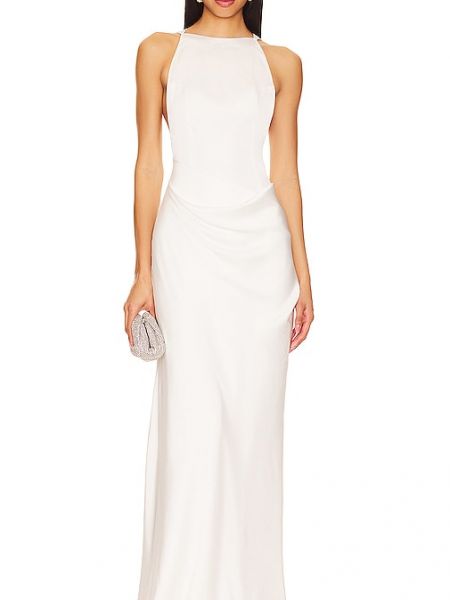 Robe longue en satin Ceren Ocak blanc