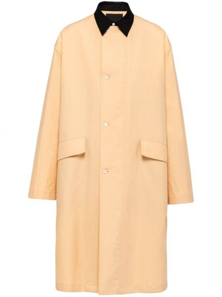 Βαμβακερό παλτό με κουμπιά Prada πορτοκαλί