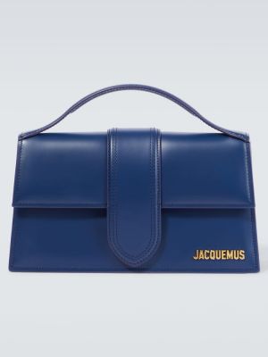Kožená crossbody kabelka Jacquemus modrá
