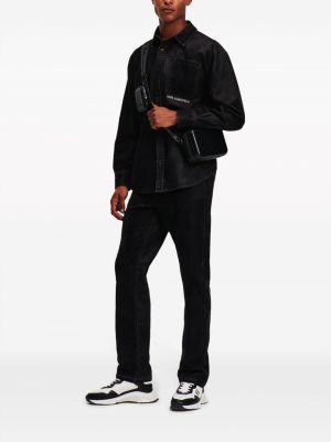 Siuvinėta džinsiniai marškiniai Karl Lagerfeld juoda