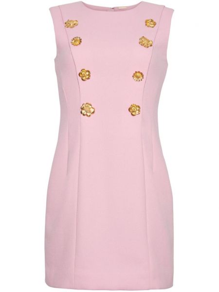 Μάλλινη μini φόρεμα από κρεπ Adam Lippes ροζ