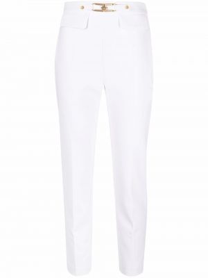 Pantalones de cintura alta Elisabetta Franchi blanco