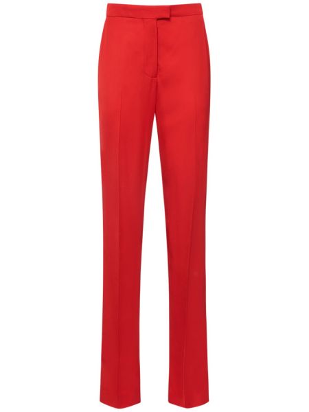 Pantaloni din viscoză Alexander Mcqueen roșu