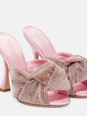Сатенени сандали с кристали Giambattista Valli розово