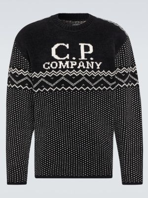 Maglione di cotone in tessuto jacquard C.p. Company nero