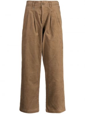 Pantalon droit en velours côtelé avec applique Chocoolate marron
