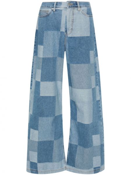 Laia lõikega kõrge vöökohaga teksapüksid Munthe sinine