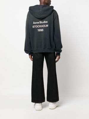 Bluza z kapturem z nadrukiem Acne Studios czarna
