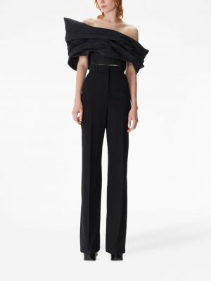 Vlněné kalhoty Nina Ricci černé