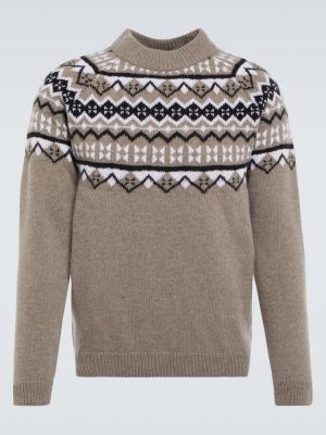 Кашмирен вълнен пуловер Fusalp бежово