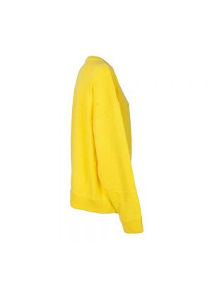 Jersey de lana de tela jersey de cuello redondo Laneus amarillo