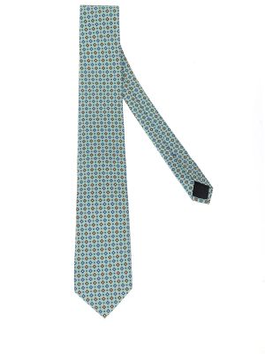 Шелковый галстук с принтом Cesare Attolini зеленый
